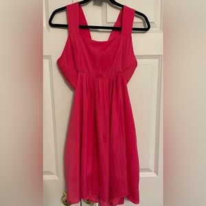 346. NWT Davi & Dani Pink Bandeau Cutout Side Maxi Dress w/Pockets, Sz Large TTS